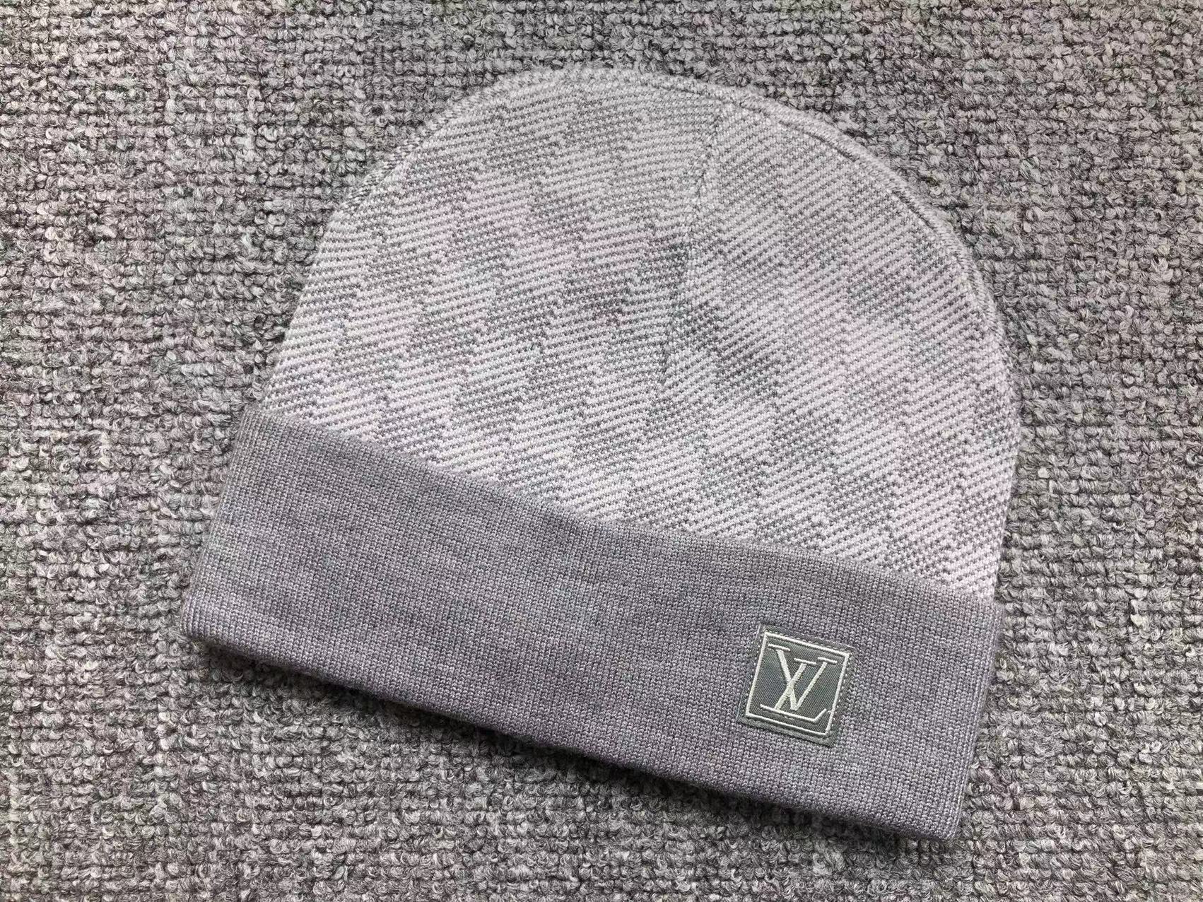 Combo Chapeau LV + Foulard - Gris, Bleu et Noir