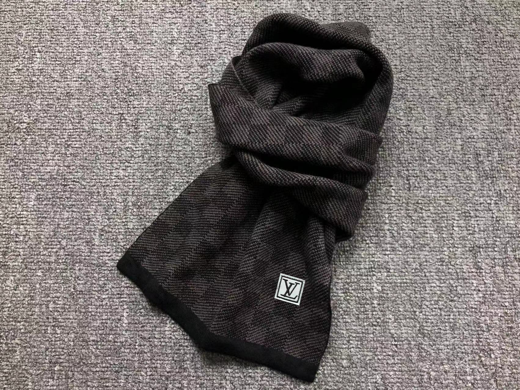 Combo Chapeau LV + Foulard - Gris, Bleu et Noir