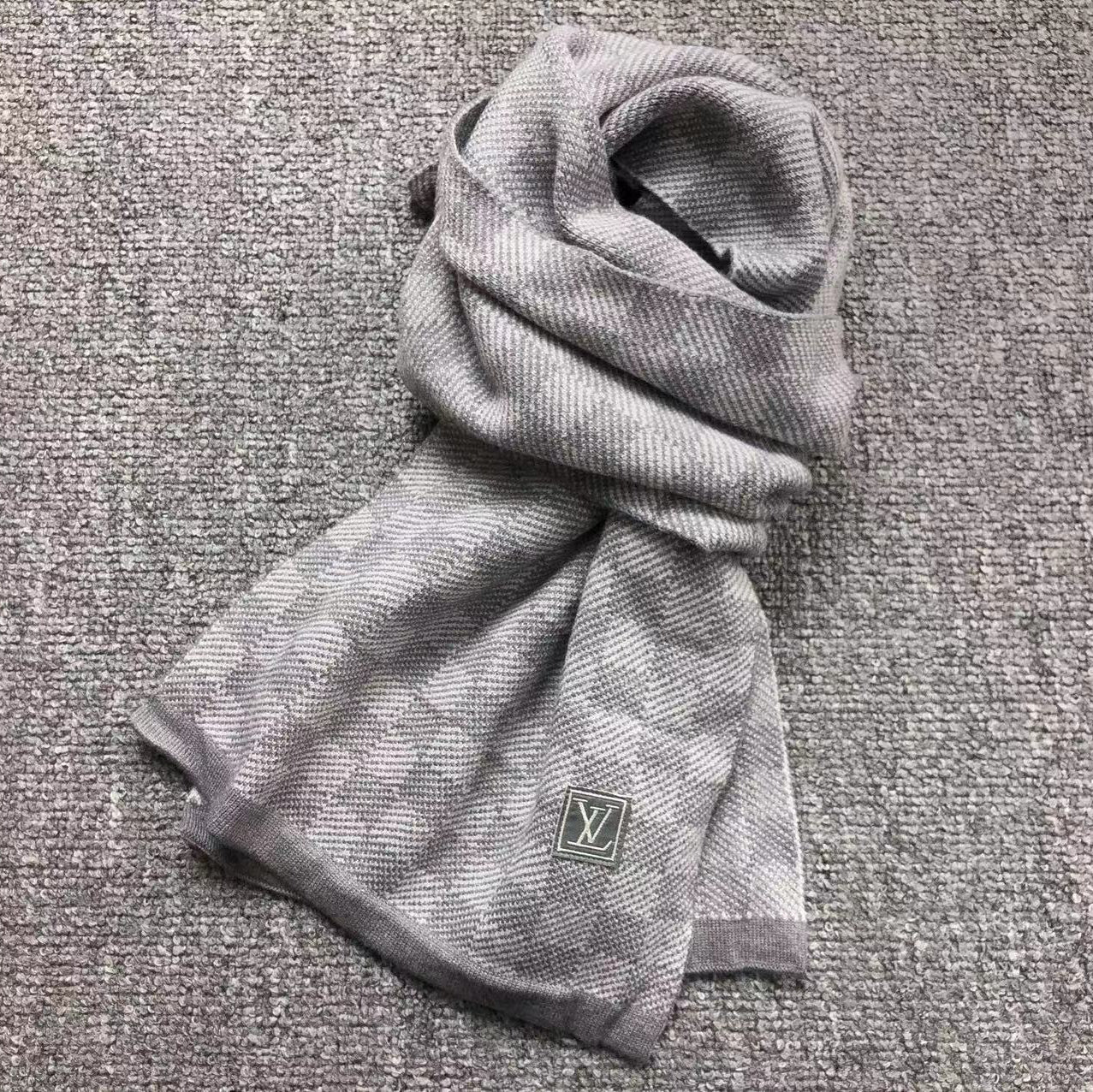 Combo Chapeau LV + Foulard - Gris, Bleu et Noir