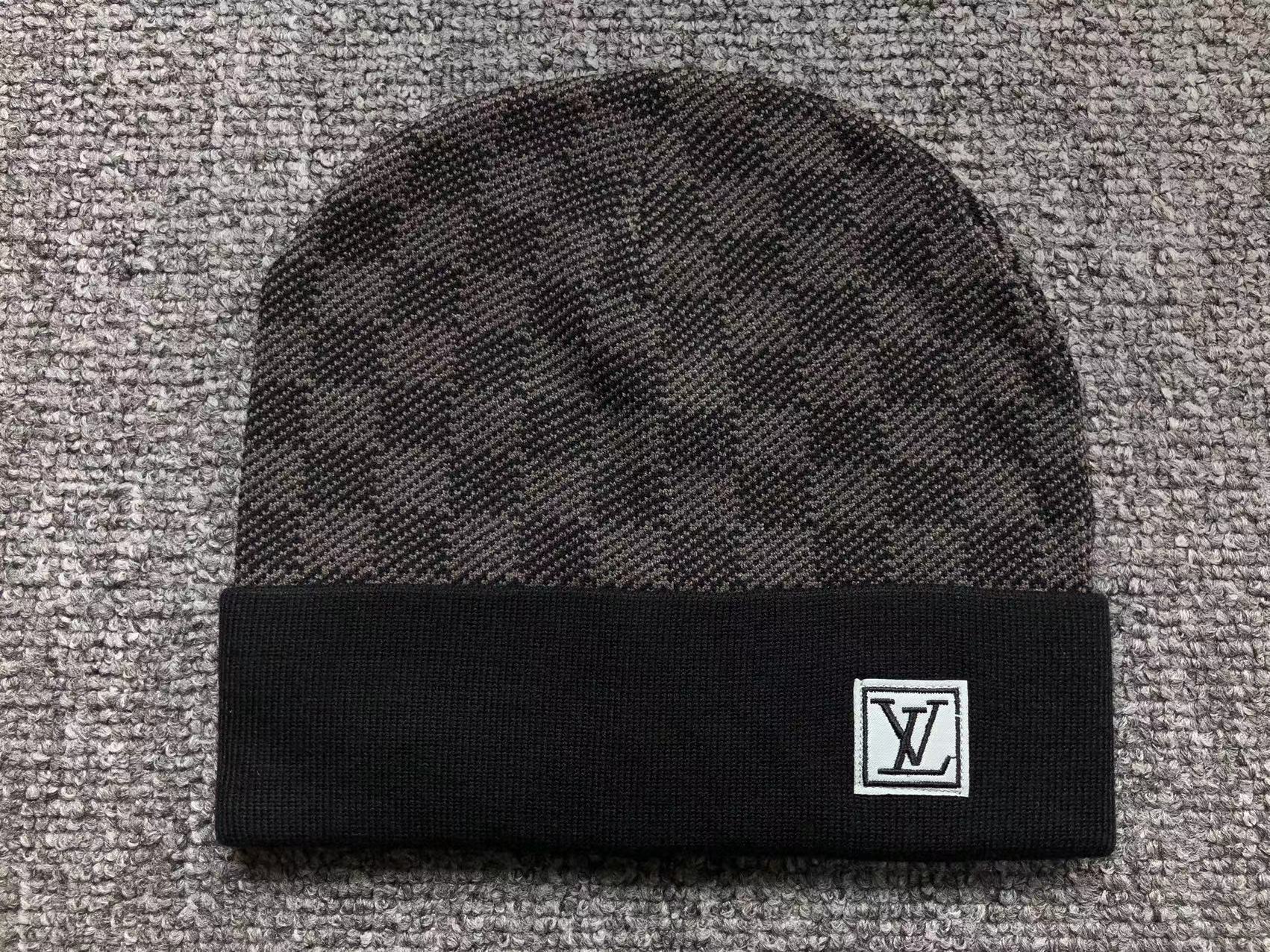 Combo Chapeau LV + Foulard - Gris, Bleu et Noir