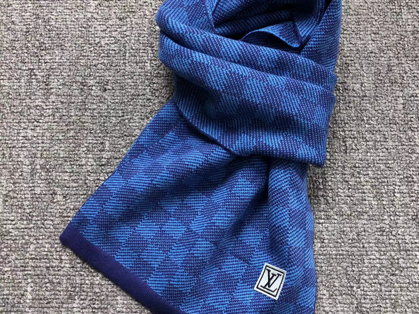 Combo Chapeau LV + Foulard - Gris, Bleu et Noir