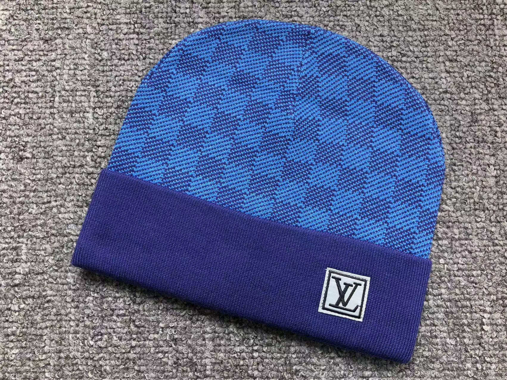 Combo Chapeau LV + Foulard - Gris, Bleu et Noir