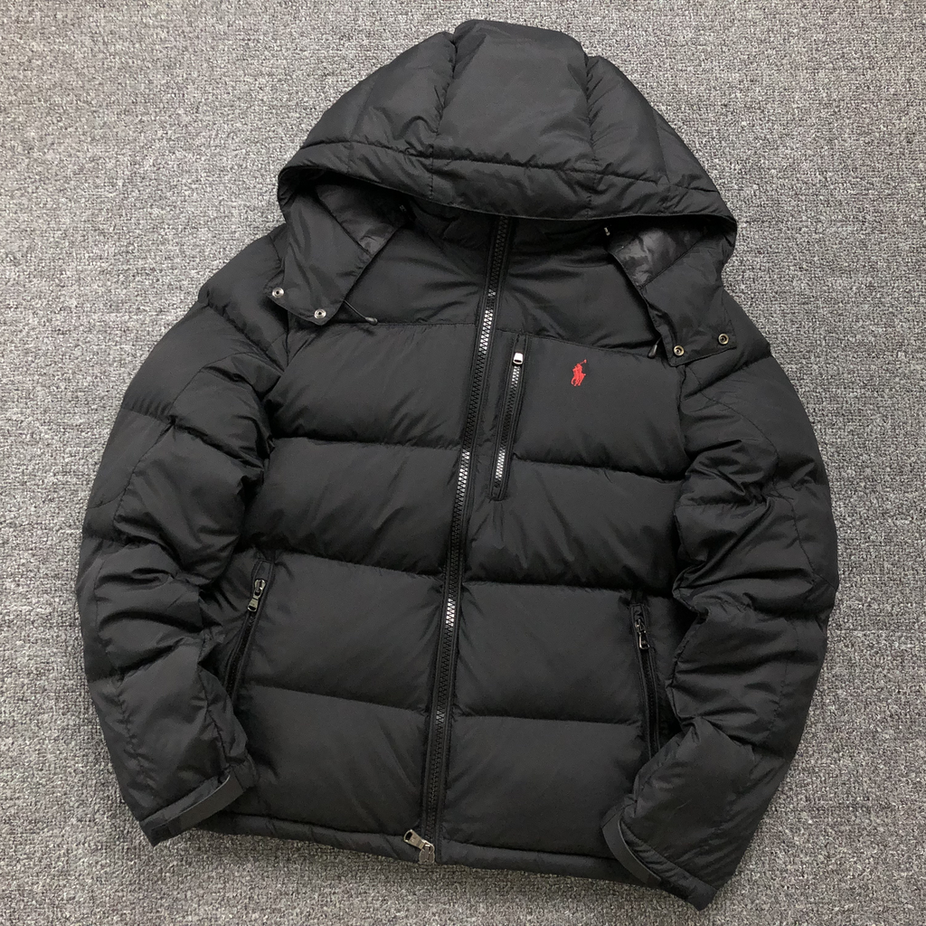 Manteau d'Hiver Polo - Noir avec logo rouge