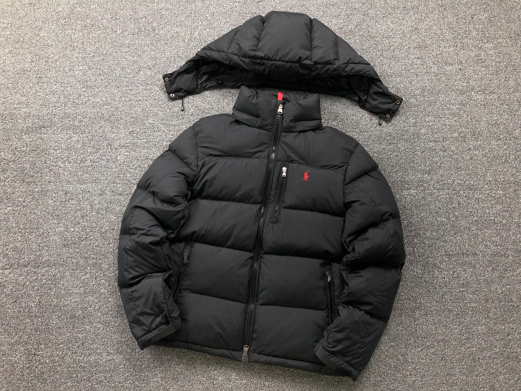 Manteau d'Hiver Polo - Noir avec logo rouge