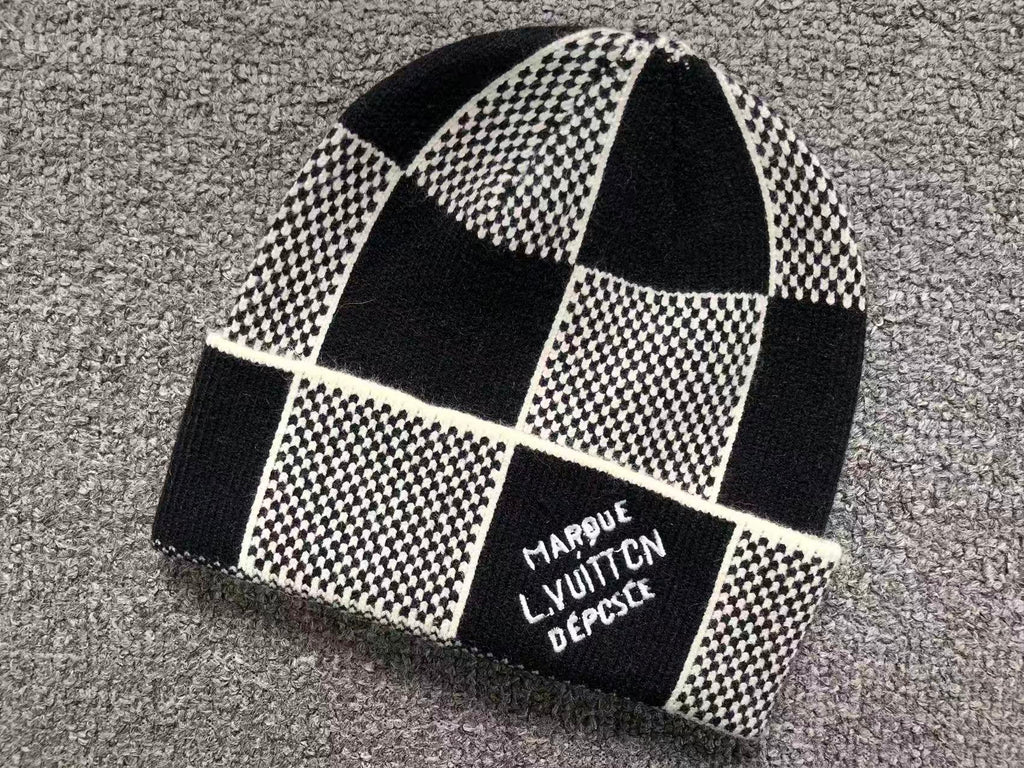 Combo Chapeau LV + Foulard - Gris, Noir/Blanc, Noir et Bleu