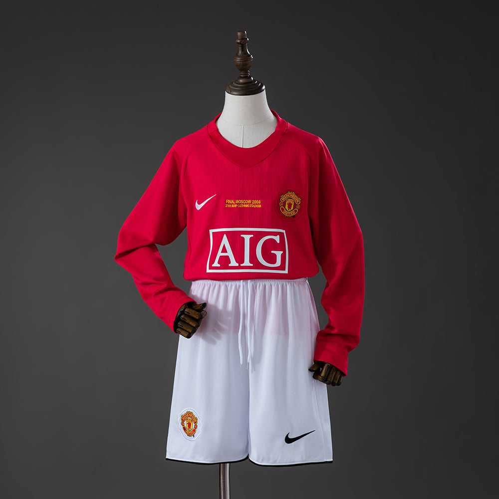 Maillot Manchester United Manche longue 2007/2008 pour enfant