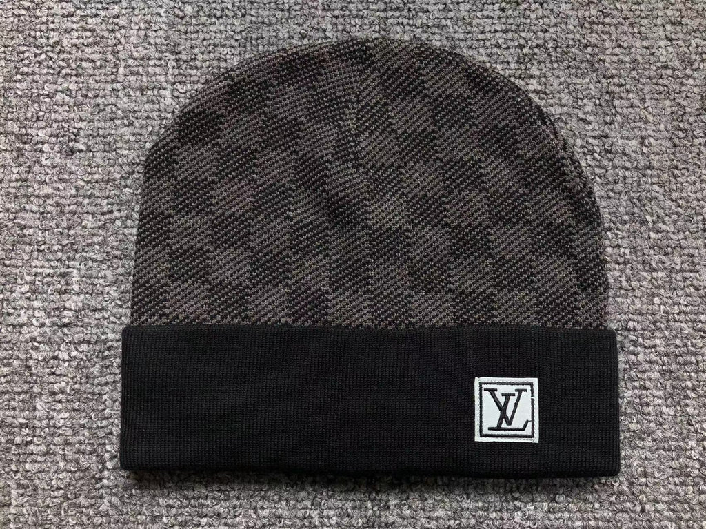 Combo Chapeau LV + Foulard - Gris, Bleu et Noir